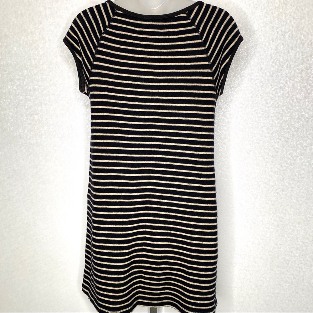 FREE PEOPLE Black Ivory Striped Wool Dress Size S - Picture 7 of 7